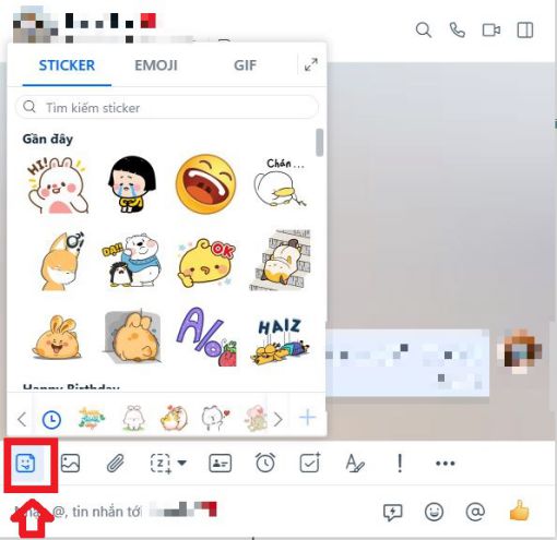 Gửi Sticker trong Zalo